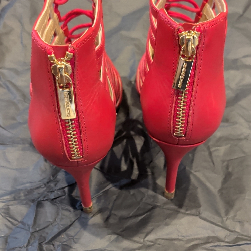 Michael Kors Red Strappy Heels - Picture 5 of 8